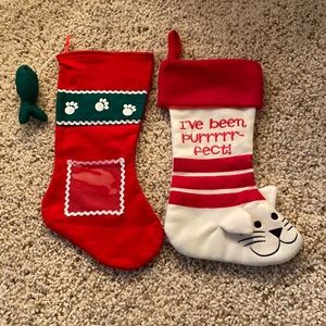 Cat Christmas stockings set of 2